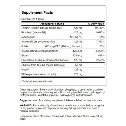 Complejo De Vitaminas B 250 Tabletas Energía Metabolismo Salud