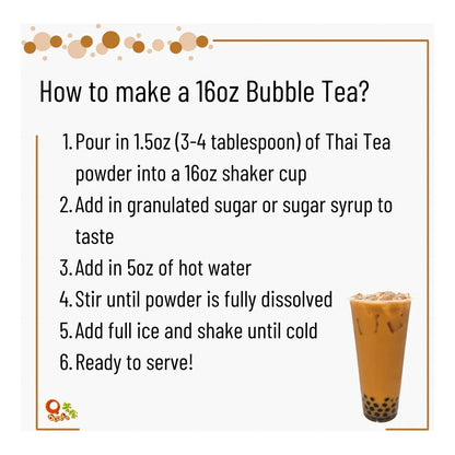 Qbubble Té En Polvo Tailandés 2.2 Libras Sabor Auténtico Preparación Instantánea