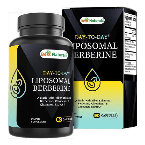 Berberina Liposomal 1200 Mg Con Bioperine Y Fibra 90 Cápsulas Veganas