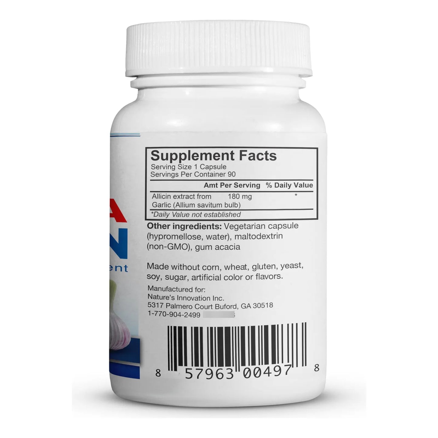 Capsulas De Ajo 180 Mg Alicina 90 Unidades Apoyo Inmunologico Sin Gluten