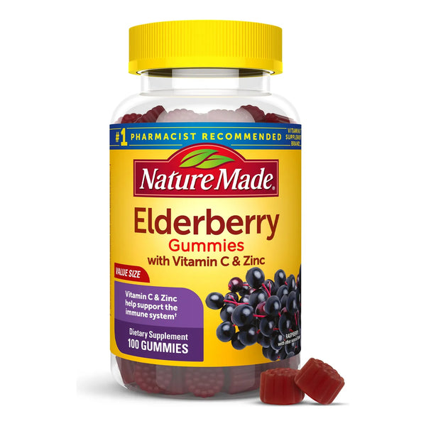 Gomitas De Baya De Saúco Con Vitamina C Y Zinc Apoyo Inmunológico 100 Unidades