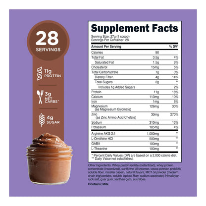 Batido Nocturno Proteina Mousse Chocolate 28 Porciones Sueño Reparador