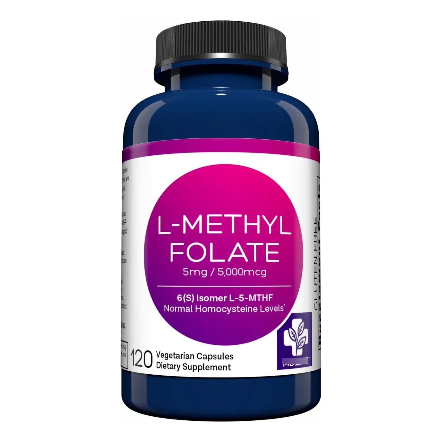 L Metilfolato 5 Mg 120 Capsulas Suplemento MTHFR Grado Profesional