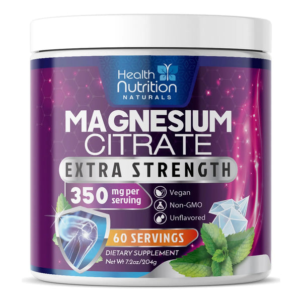 Polvo De Magnesio Citrato Sin Sabor Soporte Huesos Corazon Y Musculos