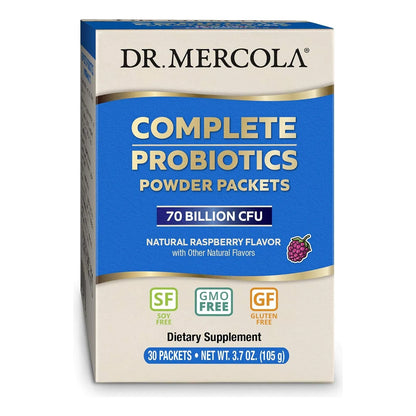 Probióticos En Polvo Dr Mercola 70 Mil Millones Ufc Sabor Frambuesa 30 Sobres