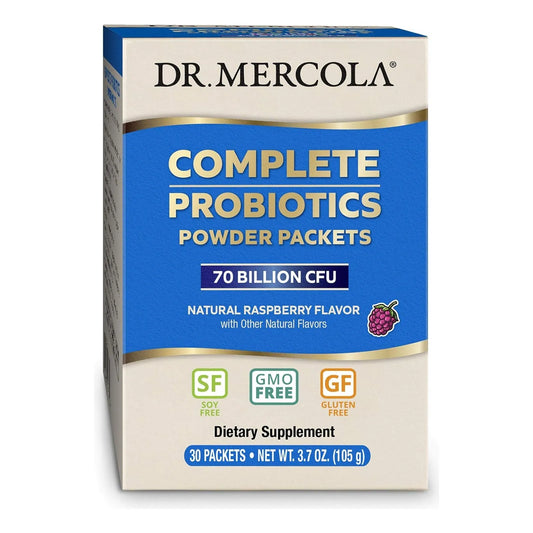 Probióticos En Polvo Dr Mercola 70 Mil Millones Ufc Sabor Frambuesa 30 Sobres
