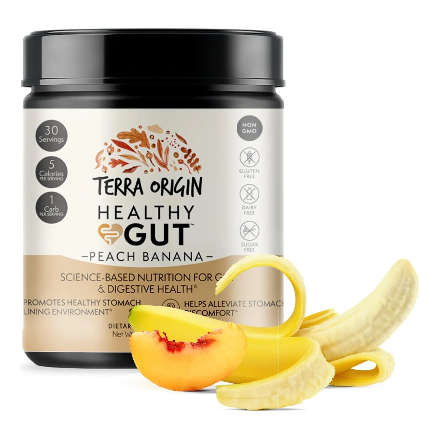 Platano De Melocoton Intestinal Saludable 30 Porciones Con L Glutamina Y Zinc