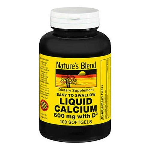 Calcio Liquido Facil De Tragar 600 Mg Con Vitamina D3 100 Capsulas Natures Blend