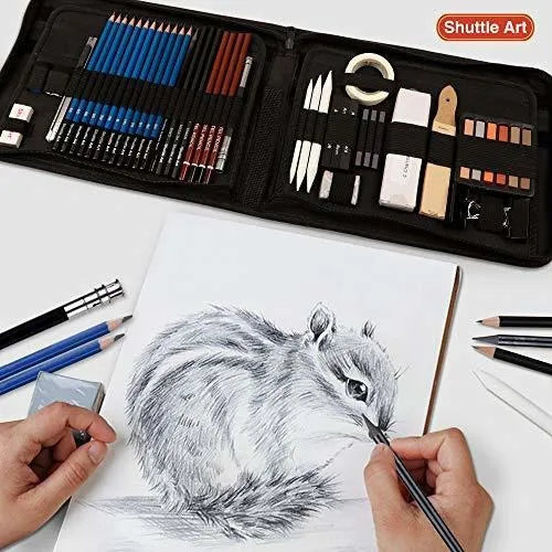 Kit De Lapices De Dibujo Profesional 52 Piezas Estruche Shuttle Art