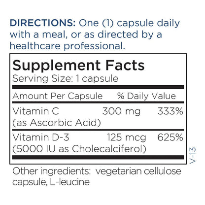 Vitamina D3 5000 UI Con Vitamina C Suplemento Huesos Inmune Y Ánimo 90 Cápsulas