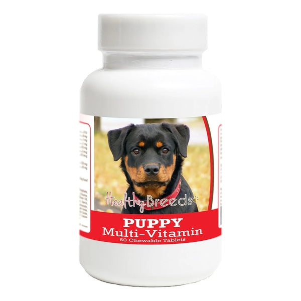 Tabletas Multivitamínicas Healthy Breeds Para Cachorros Rottweiler 60 Unidades Sabor Hígado