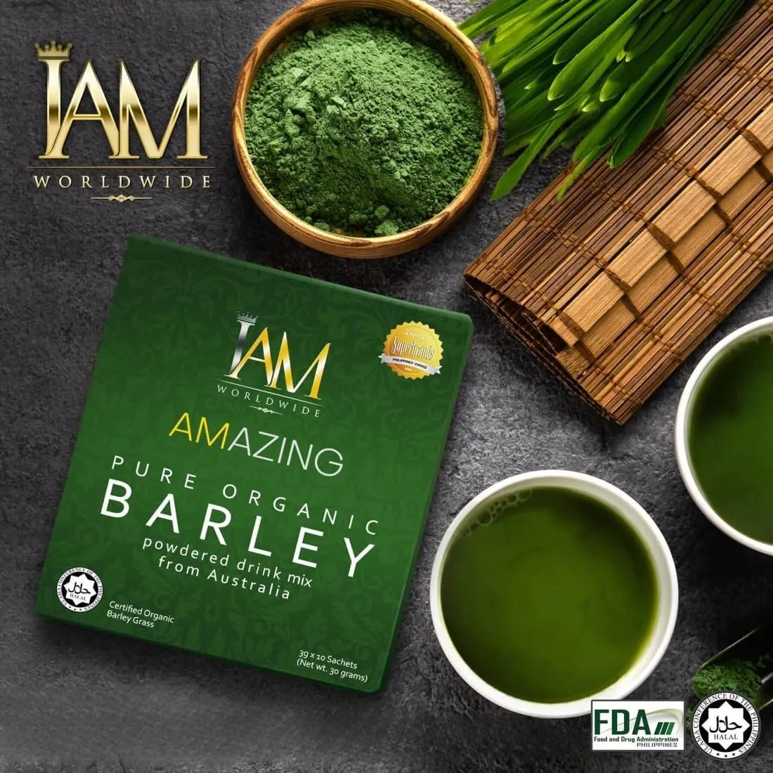 Bebida En Polvo De Cebada Pura Australiana 3 Cajas IAM Amazing Pure Barley Nutricion Completa