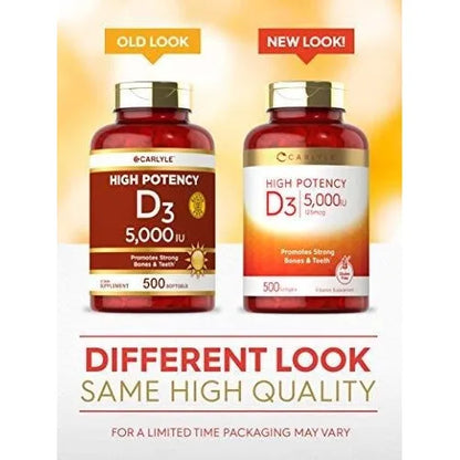 Vitamina D3 5000 Iu Alta Potencia Carlyle 500 Capsulas - Imagen 6