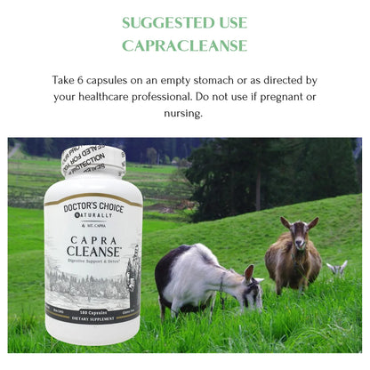 CapraCleanse Mt Capra Limpieza Intestinal 180 Capsulas Fibra Natural Sin Omg