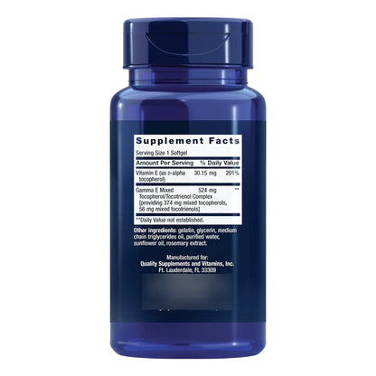 Gamma E Tocoferoles Tocotrienoles Mixtos Antioxidante 60 Capsulas Life Extension