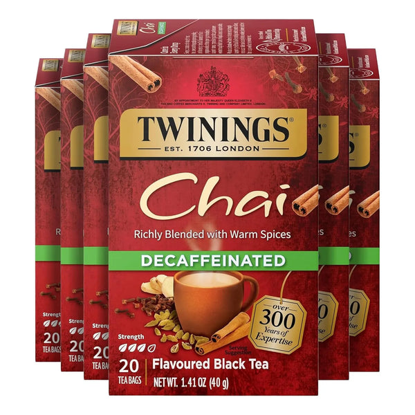 Té Negro Chai Sin Cafeína Con Especias Dulces Twinings 20 Bolsas