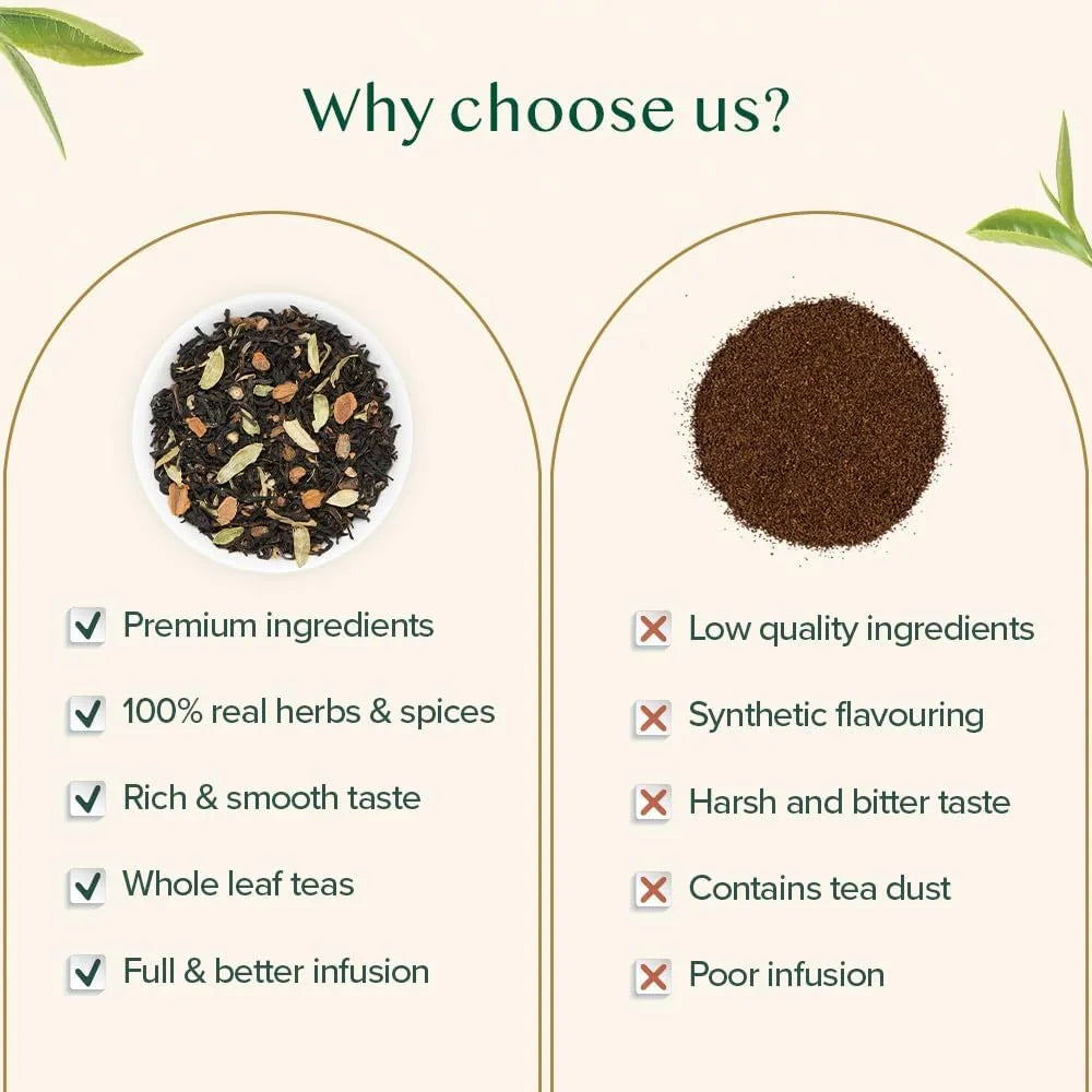 Té Masala Chai Vainilla Hoja Suelta 100g VAHDAM Deliciosa Mezcla Especiada