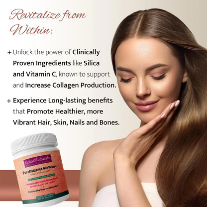 Pure Radiance Hair Revive Polvo Sin Sabor Crecimiento Capilar Y Reversión De Canas