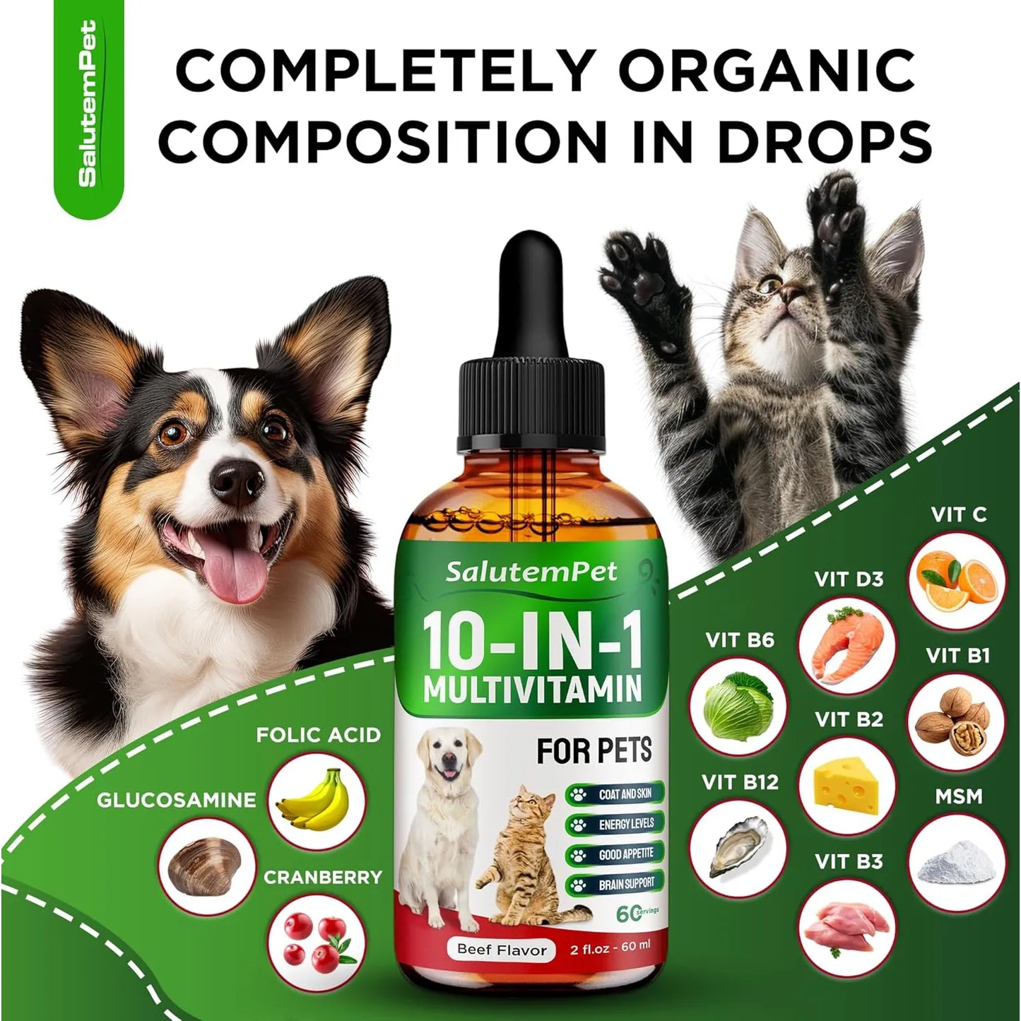 Multivitaminas Esenciales Para Perros Y Gatos Mezcla Nutriti Importado Estados Unidos