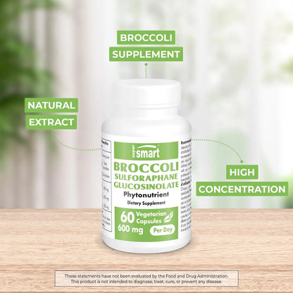 Suplemento De Sulforafano De Brócoli 600 Mg Con Mirosinasa 60 Cápsulas