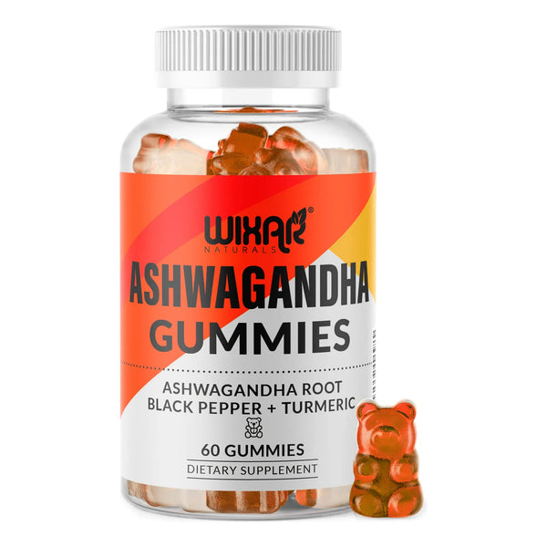 Gomitas De Ashwagandha Con Extracto De Cúrcuma Y Pimienta Negra Wixar Naturals Suplemento Anti Estrés