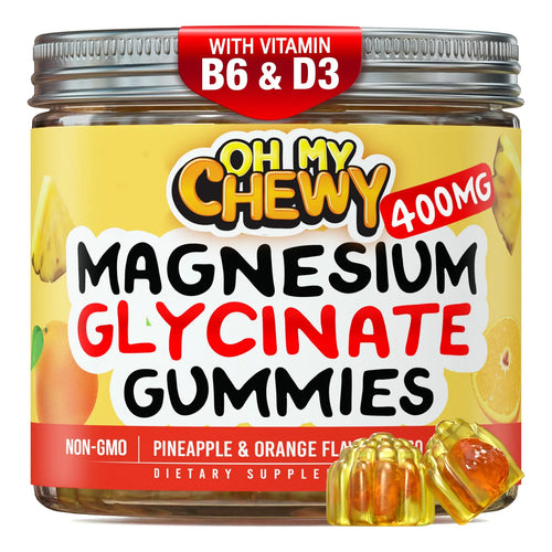 Gomitas De Glicinato De Magnesio 400 Mg Sabor Frutal Relajación Muscular Y Sueño