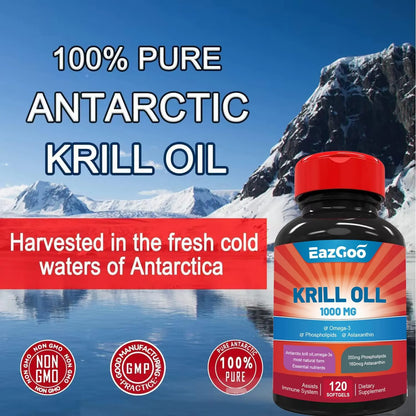 Aceite De Krill Antártico 1000 Mg Omega 3 Epa Dha Fosfolípidos 240 Cápsulas