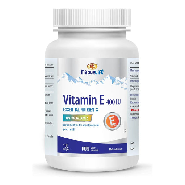 Vitamina E Natural 400 UI 100 Capsulas Blandas Antioxidante Piel Cabello