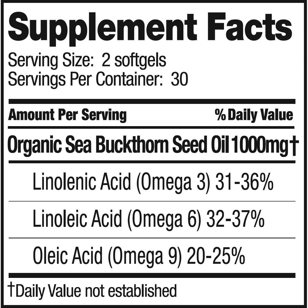 Aceite De Espino Amarillo Organico 60 Capsulas Blandas Puro Y Nutritivo