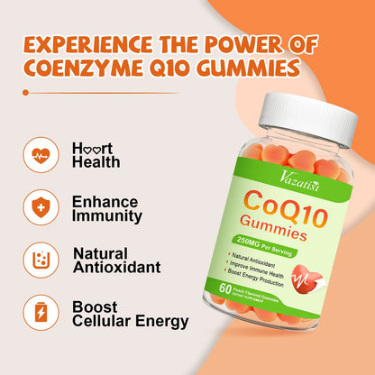 Gomitas Coq10 Omega 3 Magnesio Vitamina B12 Energía Celular Antioxidante