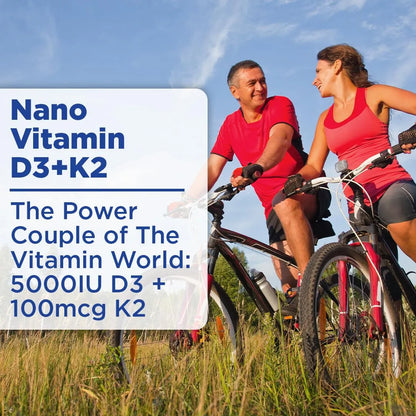 Vitamina D3 K2 Líquida Nanosizada 5000 UI Absorción Rápida Salud Ósea E Inmune