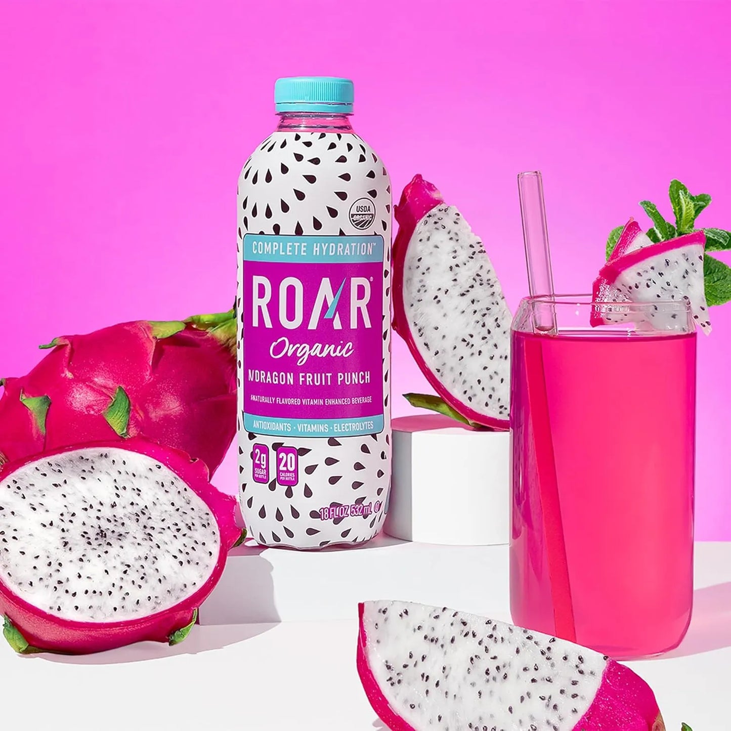 Bebida Orgánica Con Electrolitos Y Vitaminas Ponche De Fruta De Dragón 12 Unidades