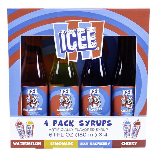 Paquete De 4 Jarabes Granizados ICEE Sabores Sandía Limonada Frambuesa Azul Cereza