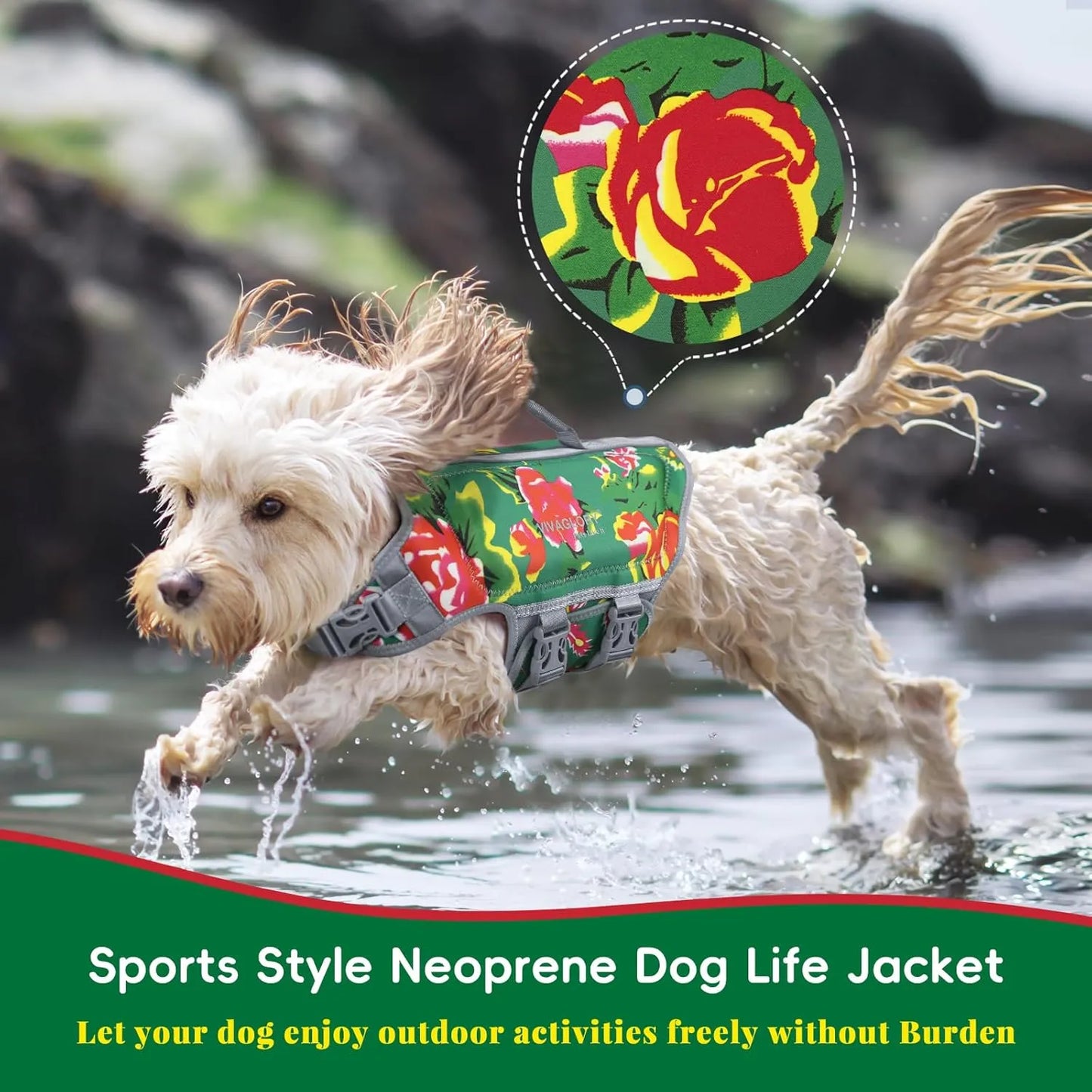 Chaleco Salvavidas Neopreno Para Perros Flotabilidad Superior VIVAGLORY
