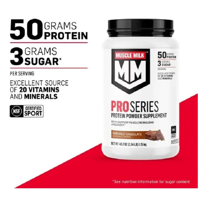Proteína Muscle Mlk Pro Series 50 Knockout Chocolate 2 Libras Para Masa Muscular