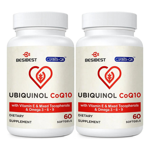 Ubiquinol 600 Mg Con Vitamina E Y Omega 3 6 9 Alta Absorción Suplemento Energía