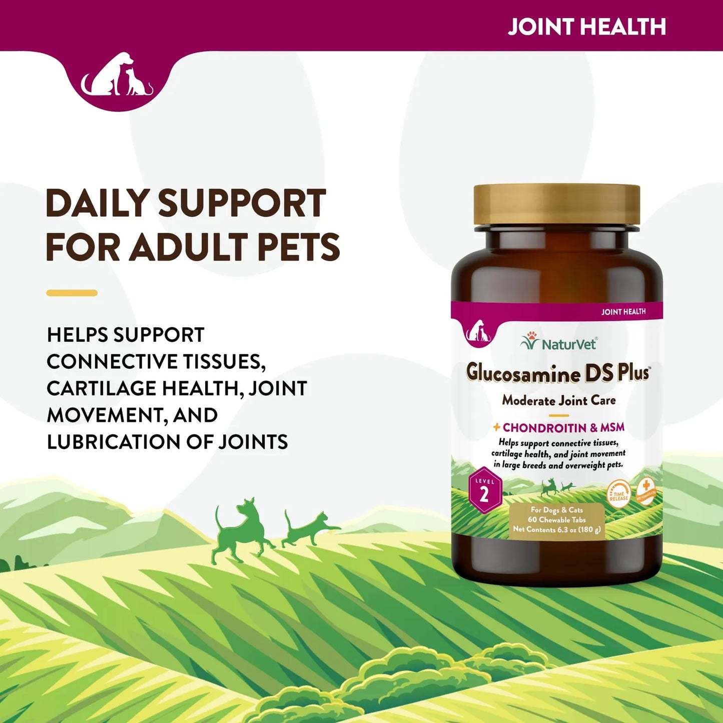 Glucosamine DS Plus Suplemento Articular Para Perros Y Gatos 60 Tabletas Masticables