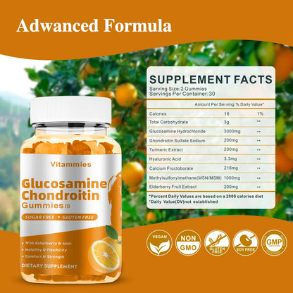 Gomitas De Glucosamina Con Msm Y Saúco Apoyo Articular Antioxidante 60 Unidades