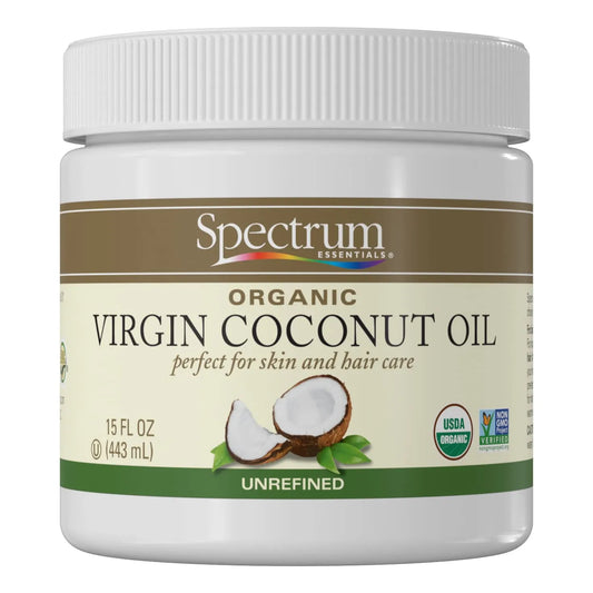 Aceite De Coco Organico Spectrum Essentials Sin Refinar 443ml Hidrata Piel Y Cabello