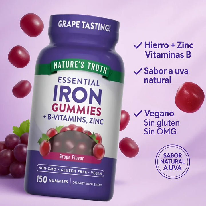 Gomitas Con Hierro Zinc Y Vitaminas B Nature Truth - Imagen 2