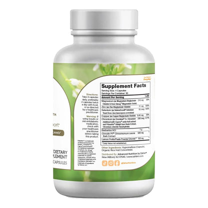 Suplemento Avanzado De Apoyo A La Glucosa Con Canela Zahler Diabetter 120 Cápsulas Certificado Kosher