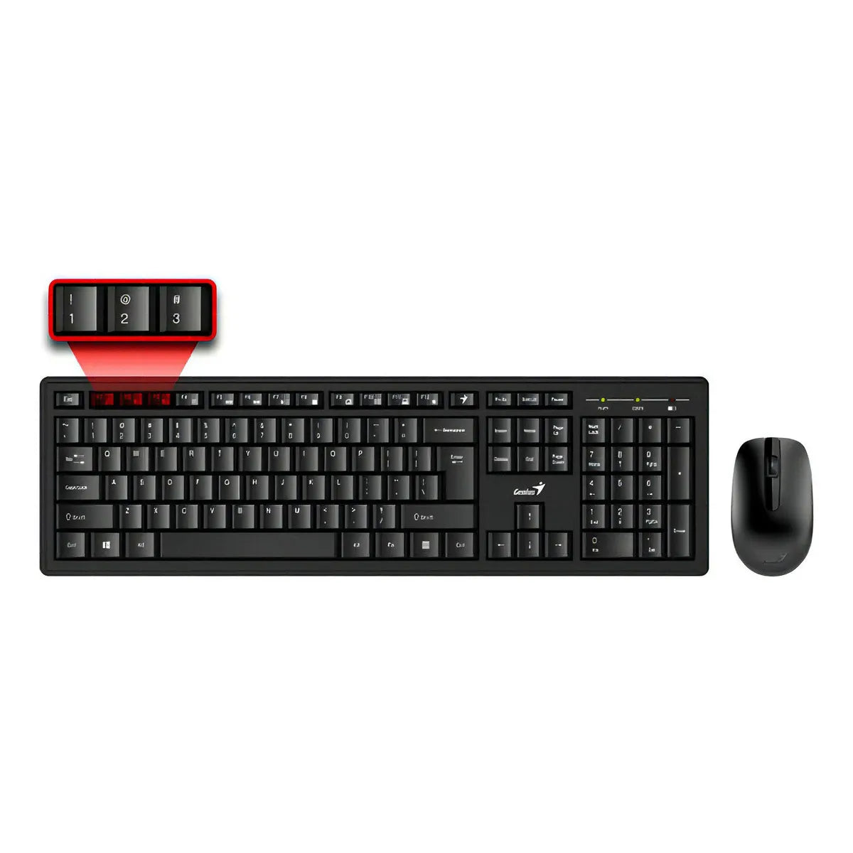 Combo Teclado Mouse Genius Km 8200 Inalambrico Español Pc Negro Kit Silencioso Y Preciso