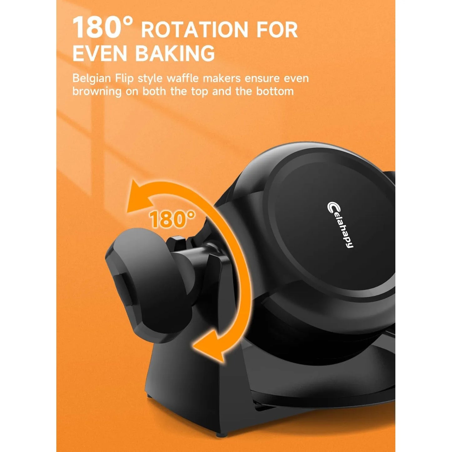 Máquina Gofrera Doble 1400W Placas Giratorias Antiadherentes 8 Gofres 6 Min