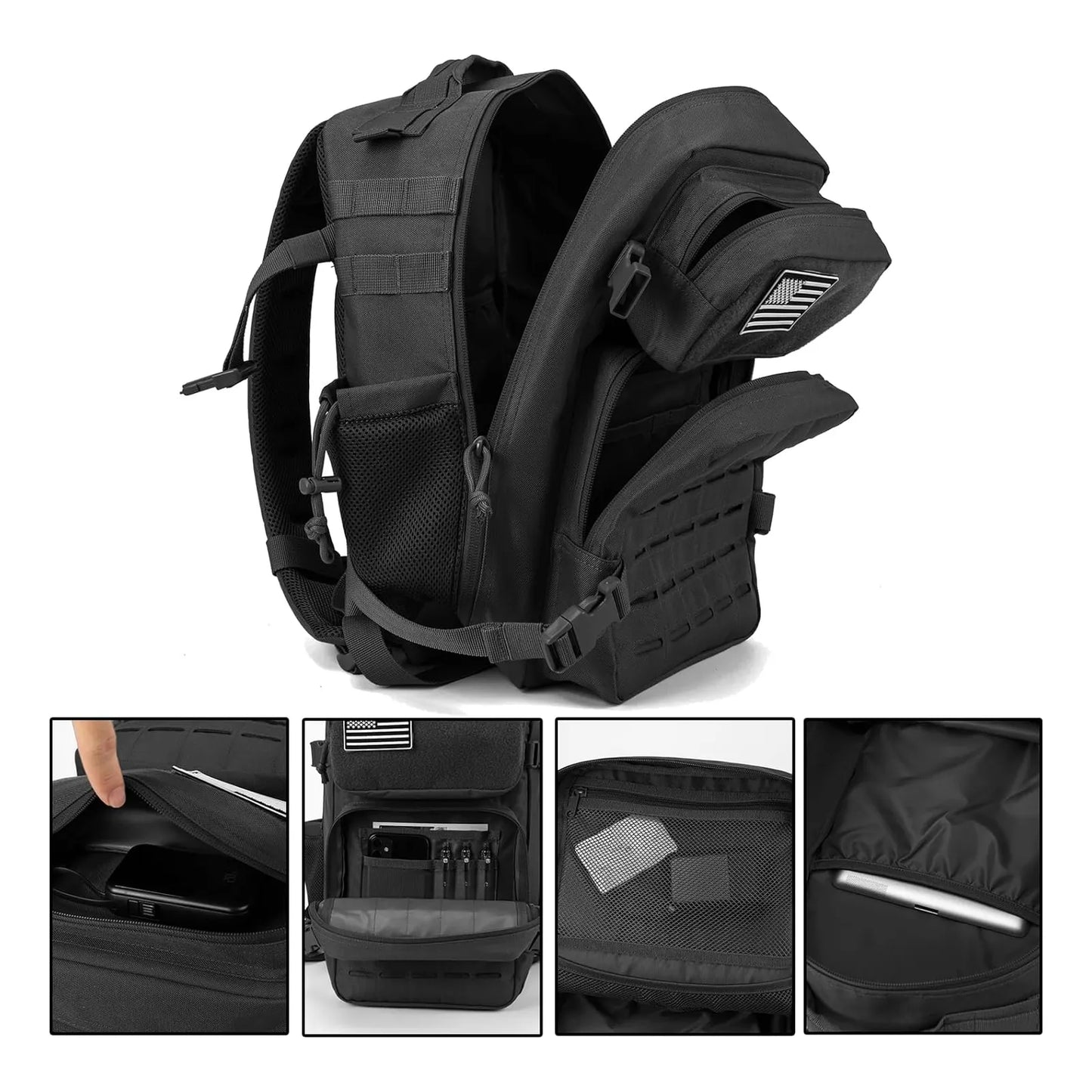 Mochila Tactica Militar QT&QY 35L 45L Resistente Al Agua Sistema Molle