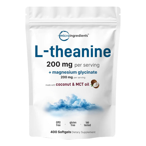L Teanina 200 Mg Con Glicinato De Magnesio 400 Capsulas Blandas Aceite Coco MCT