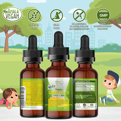 Aceite Omega 3 Limon Organico Niños Vegano DHA EPA Suplemento Liquido