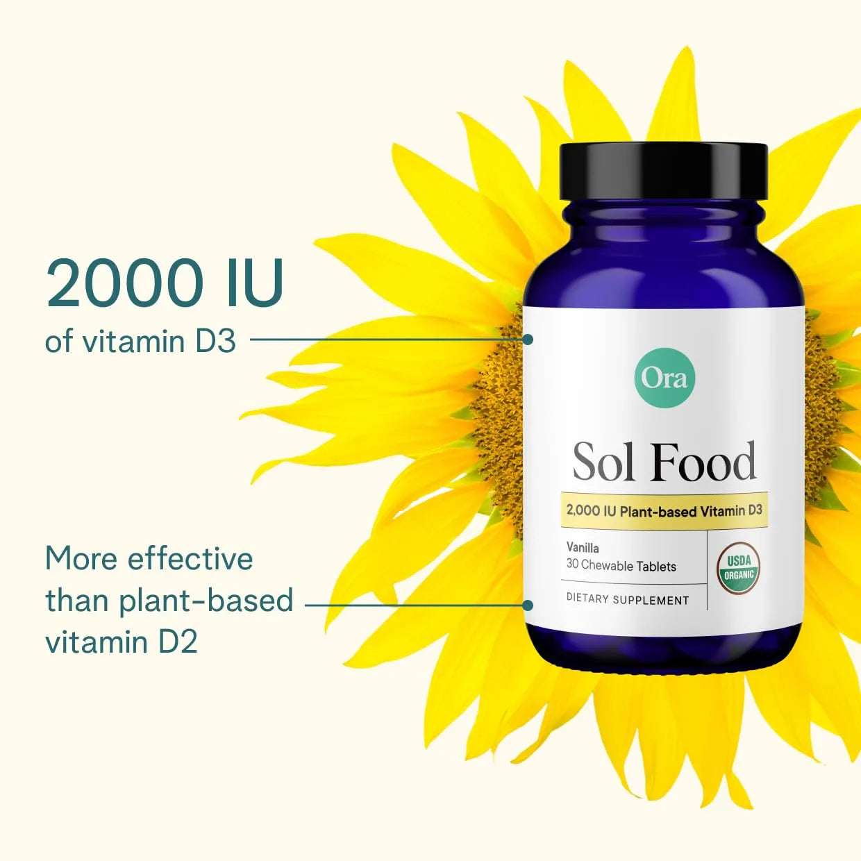 Vitamina D3 2000UI Vegana De Liquen Salud Osea Energia Y Defensas