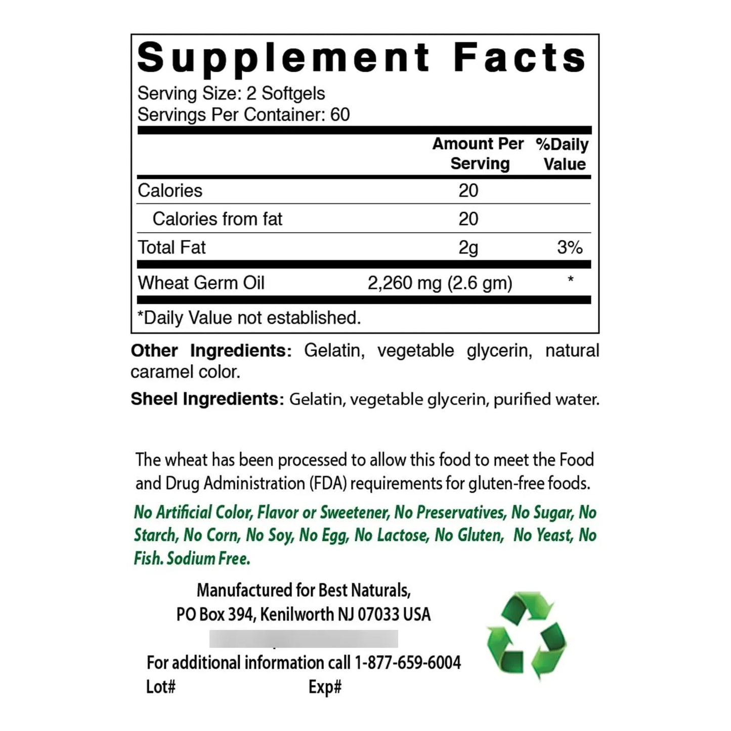 Aceite De Germen De Trigo 1130 Mg 120 Capsulas Blandas Piel Radiante Y Salud Cardiovascular