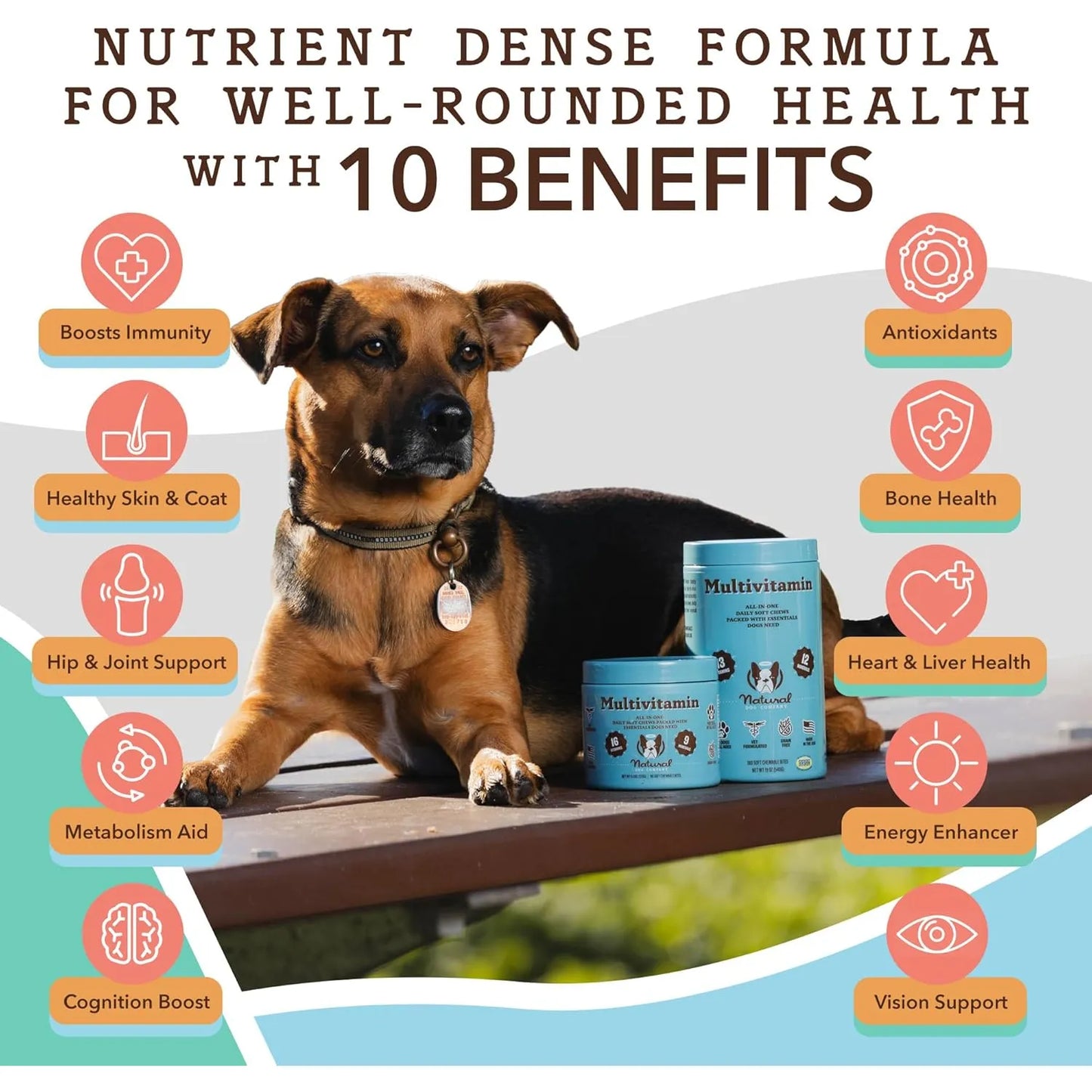 Masticables Naturales Multivitamínicos Para Perros 180 Piezas Sabor Mantequilla De Maní Y Tocino