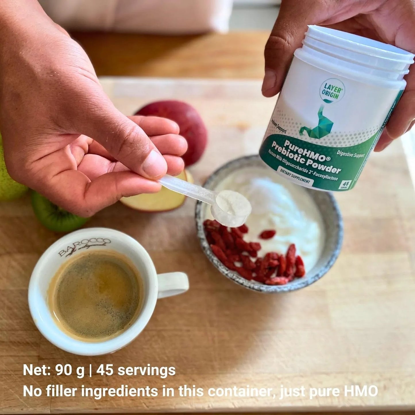 Polvo Prebiótico HMO Leche Humana 200MM Probióticos Por Cuchara Salud Intestinal